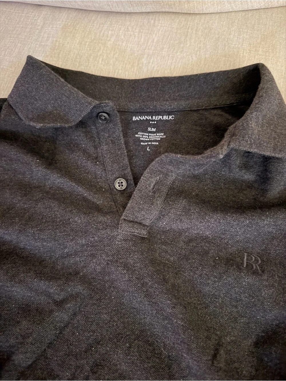 Banana Republic Men’s Charcoal Black Polo Shirt